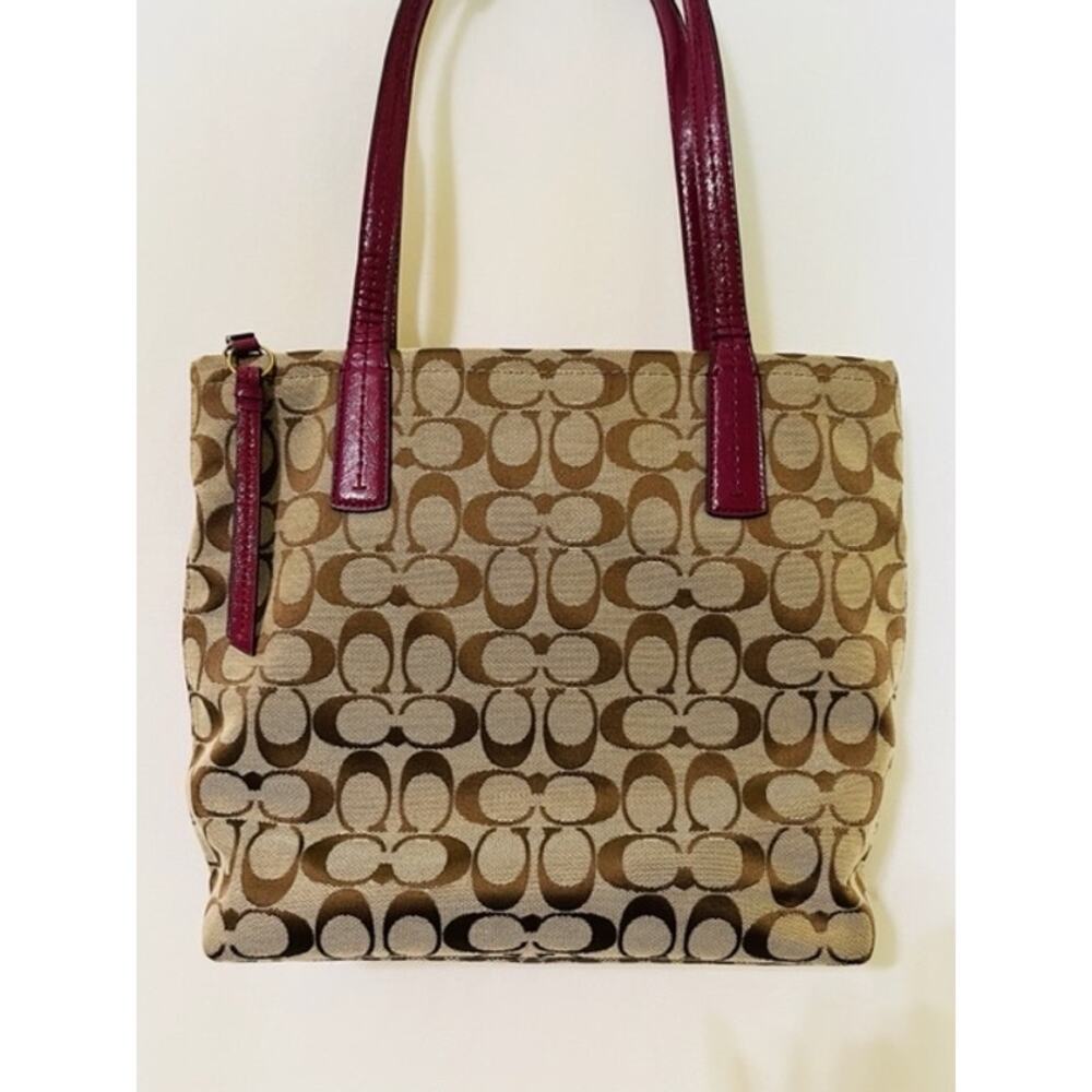 Coach Signature Python Stripe Raspberry Beige Tan… - image 2